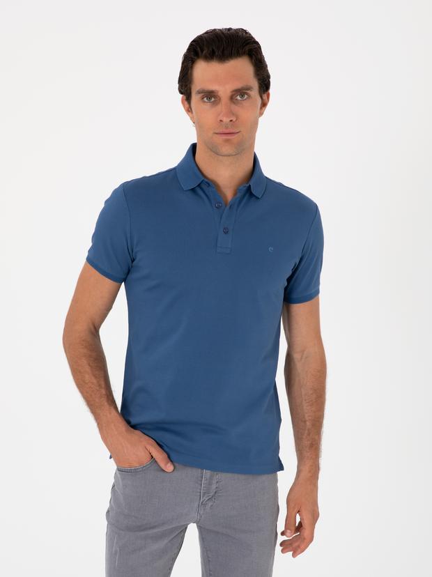 İndigo Slim Fit %100 Pamuk Polo Yaka T-shirt