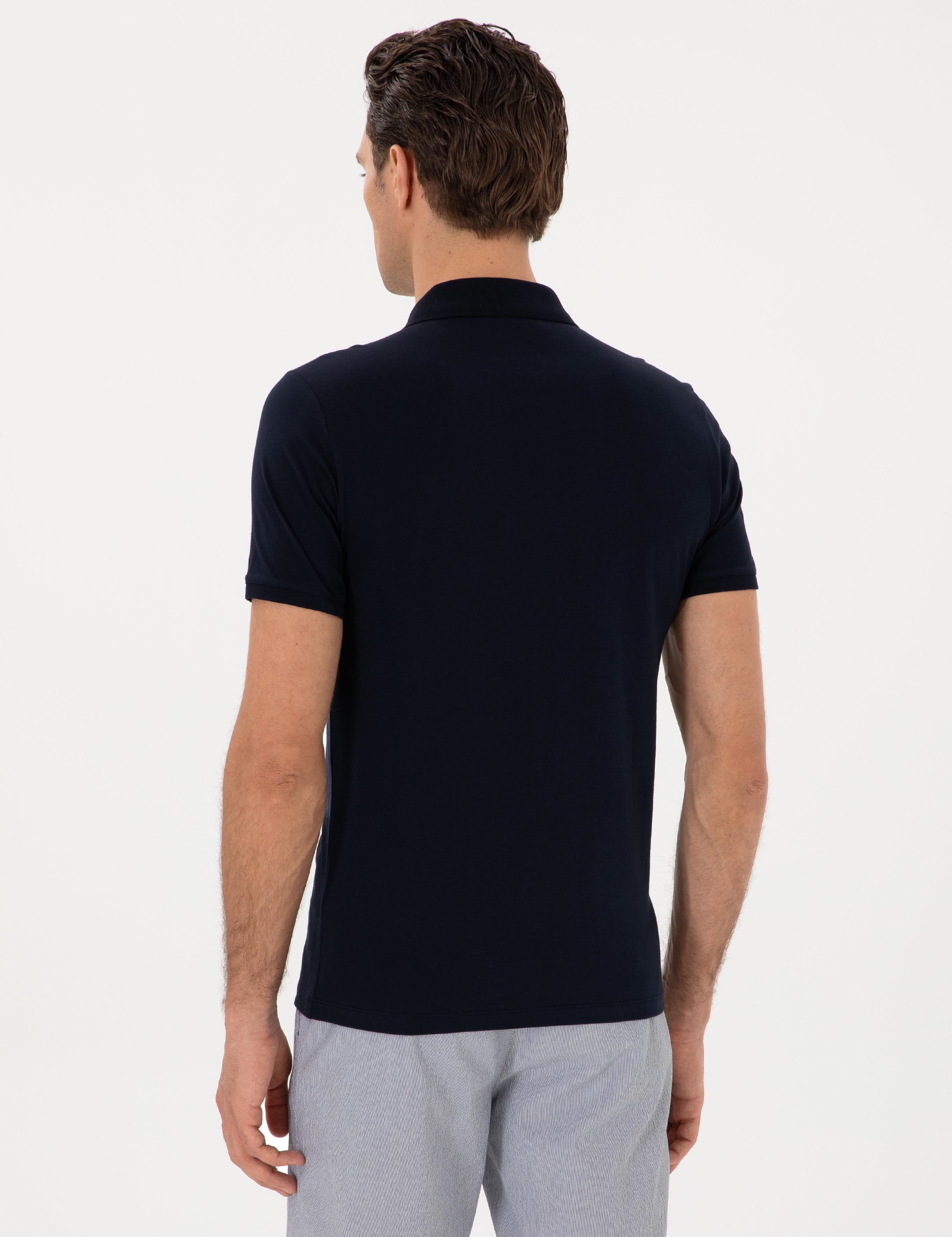 Lacivert Slim Fit Pamuk Polo Yaka T-shirt - 50300716046