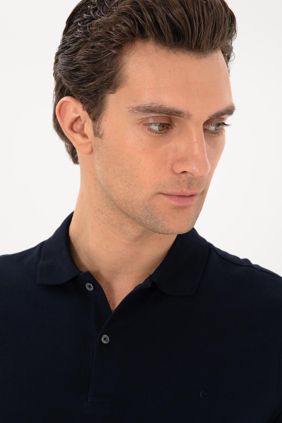 Lacivert Slim Fit Pamuk Polo Yaka T-shirt - 50300716046
