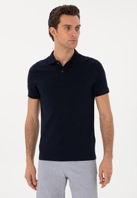 Lacivert Slim Fit Pamuk Polo Yaka T-shirt