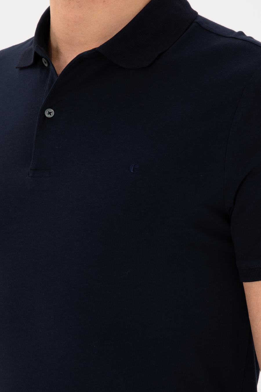 Lacivert Slim Fit Pamuk Polo Yaka T-shirt - 50300716046