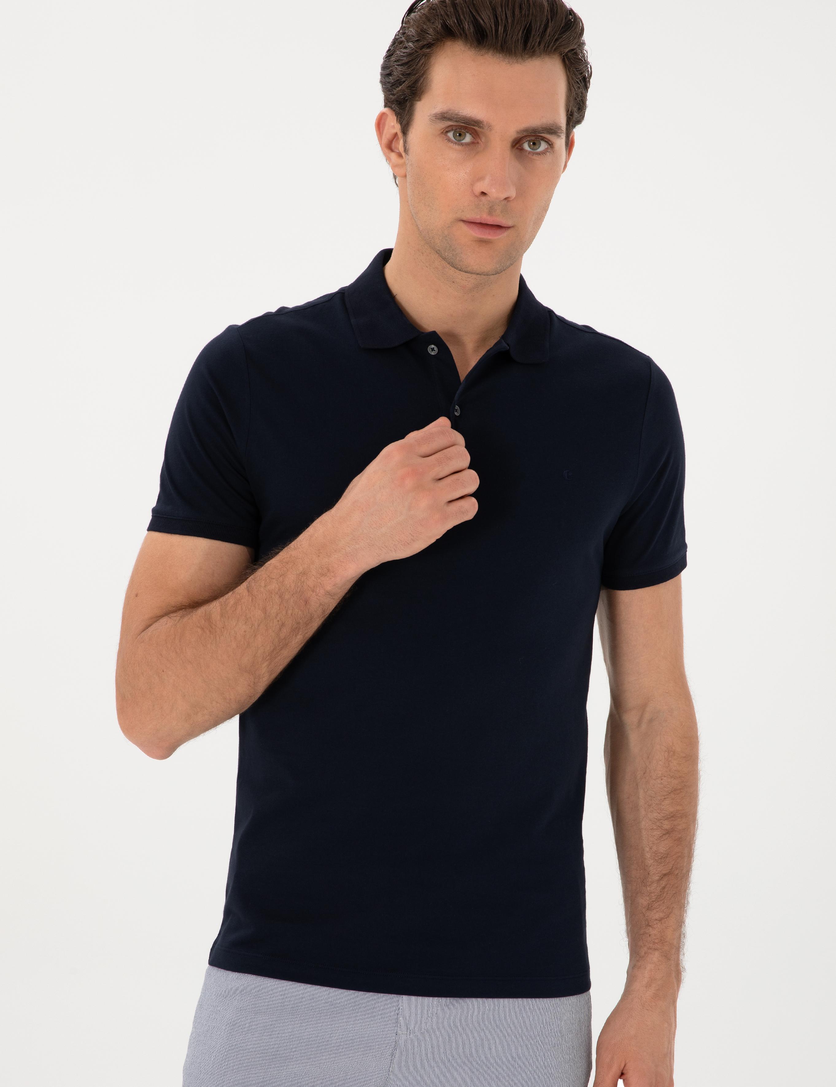 Lacivert Slim Fit Pamuk Polo Yaka T-shirt - 50300716046