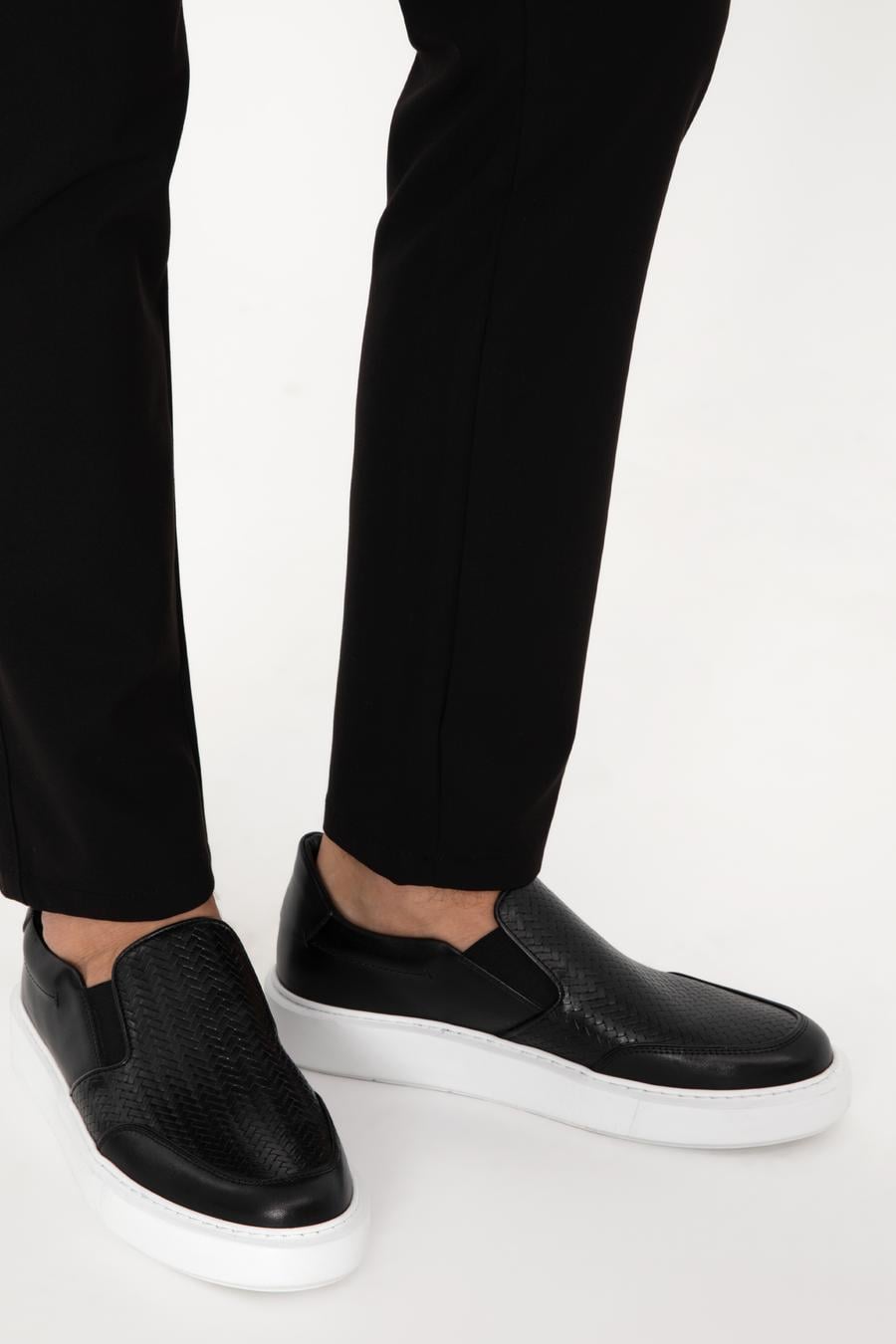 Siyah Eva Taban %100 Deri Loafer Ayakkabı - 50302350010