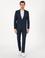 Lacivert Slim Fit Yün İpek Karışımlı Mikro Desenli Takım Elbise