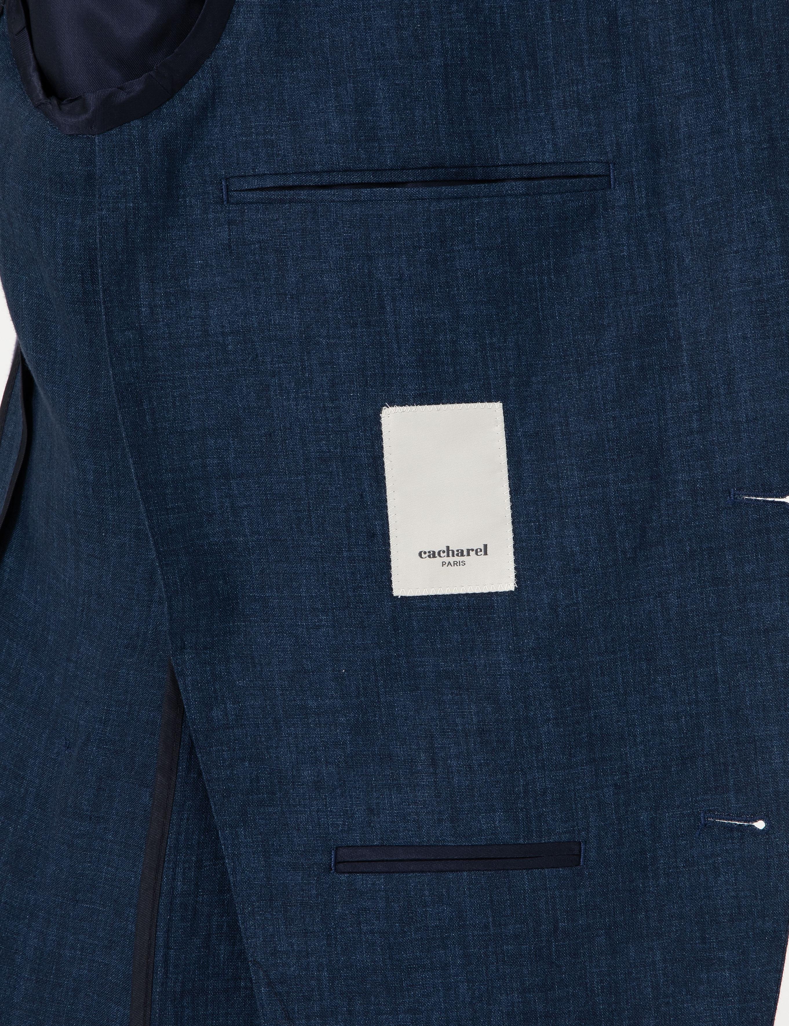 Lacivert Slim Fit %100 Keten Ceket - 50306124137