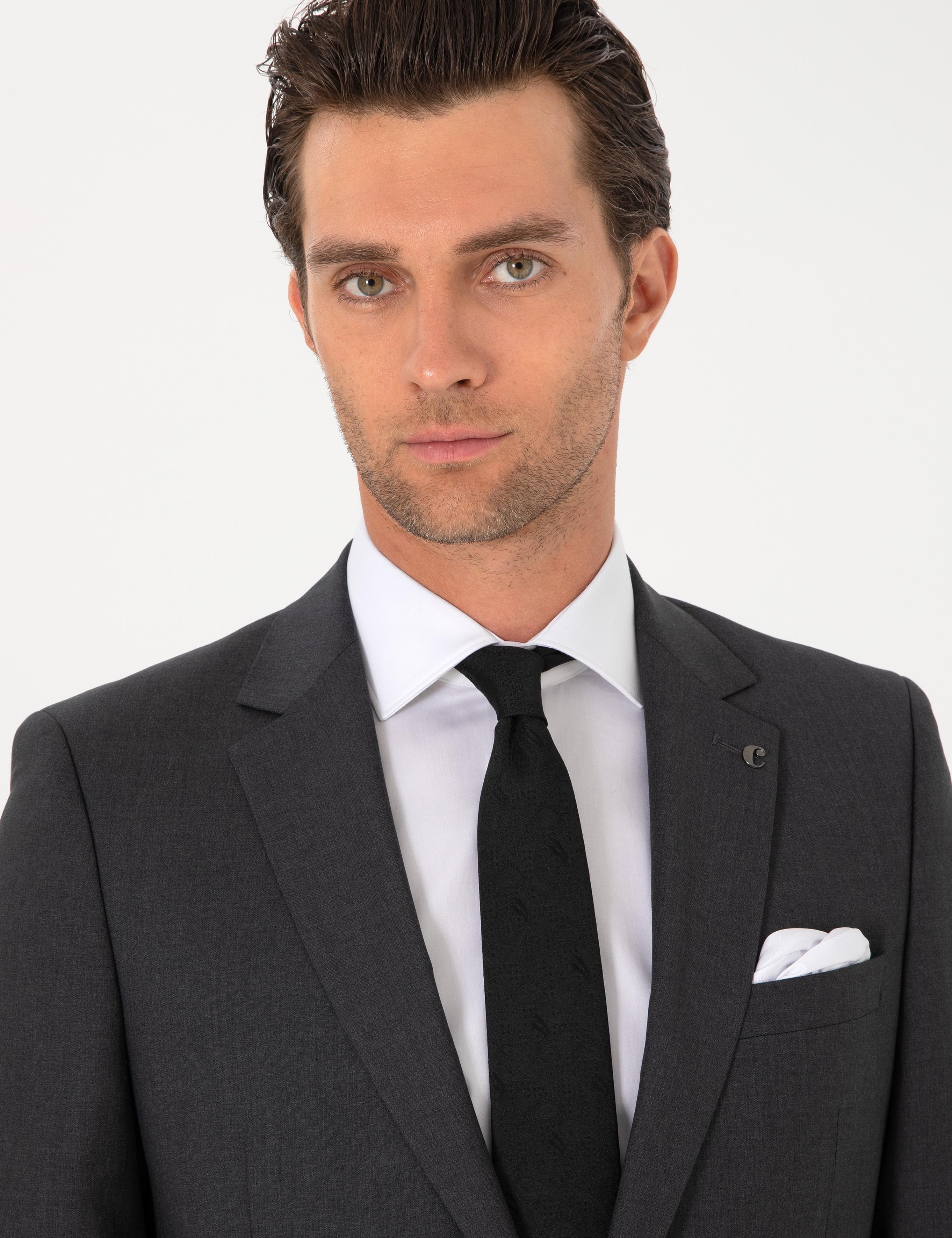 Füme Slim Fit %100 Yün Klasik Takım Elbise - 50304078110