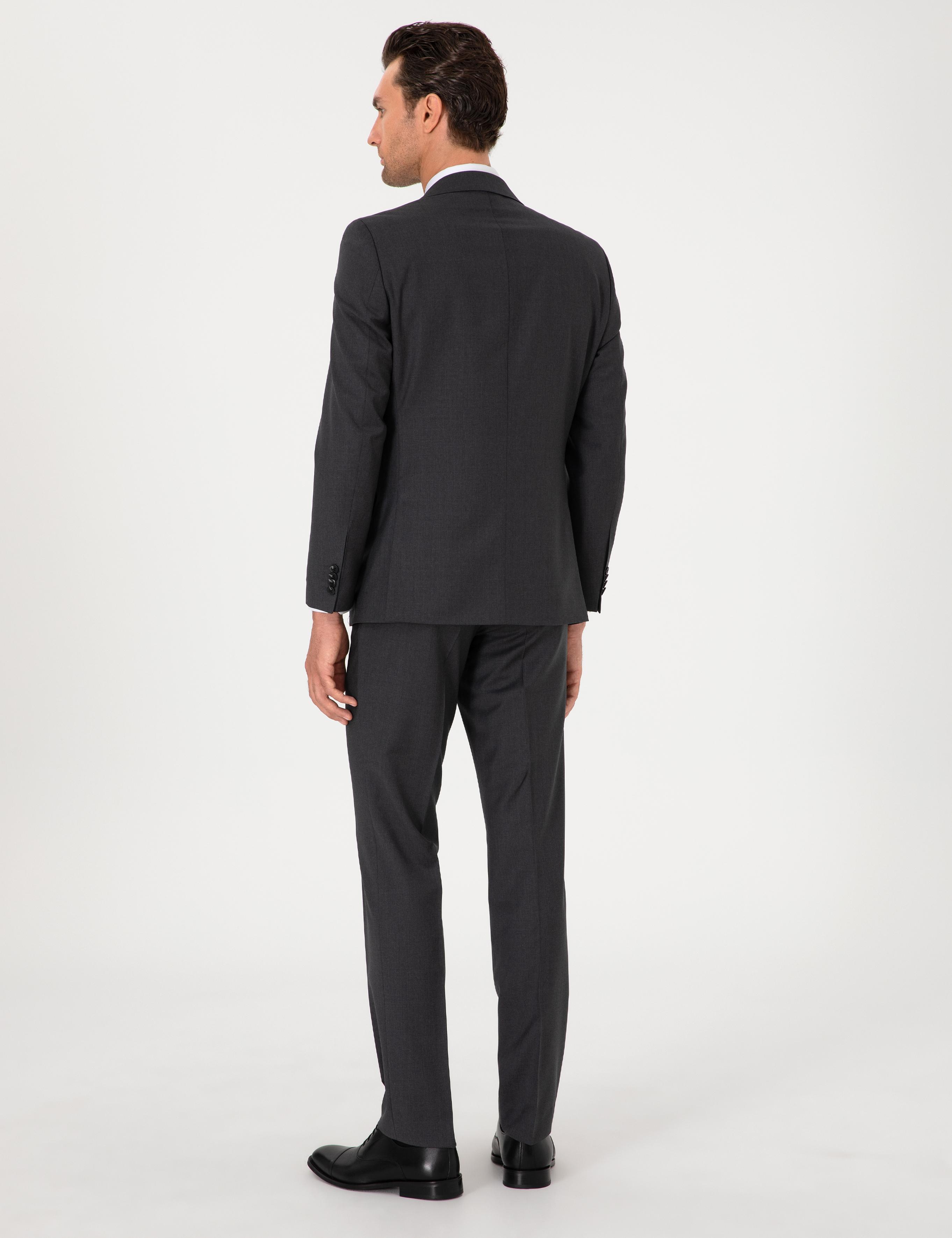 Füme Slim Fit %100 Yün Klasik Takım Elbise - 50304078110