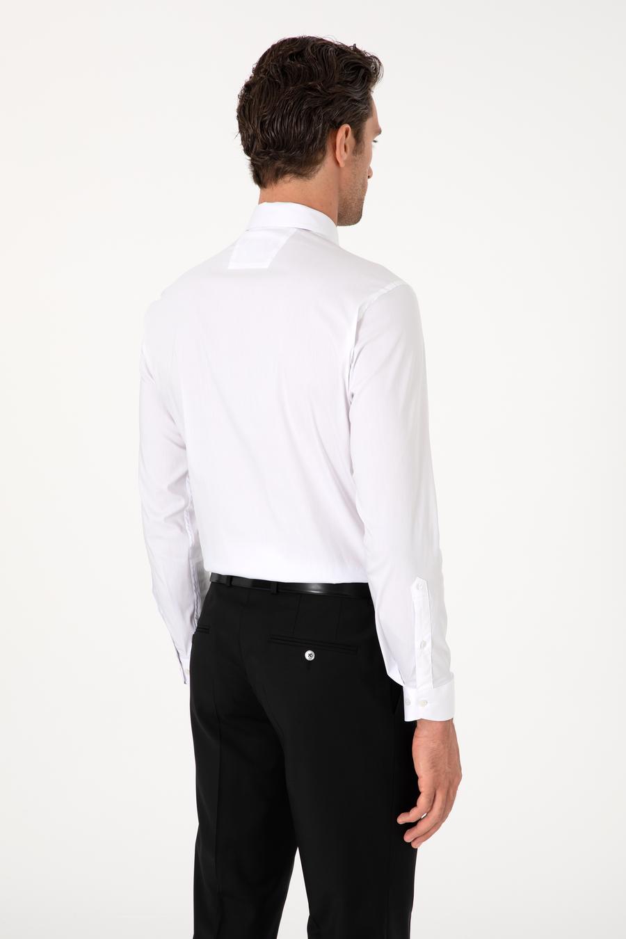 Beyaz Slim Fit Non Iron Pamuk Karışımlı Klasik Gömlek - 50305838003