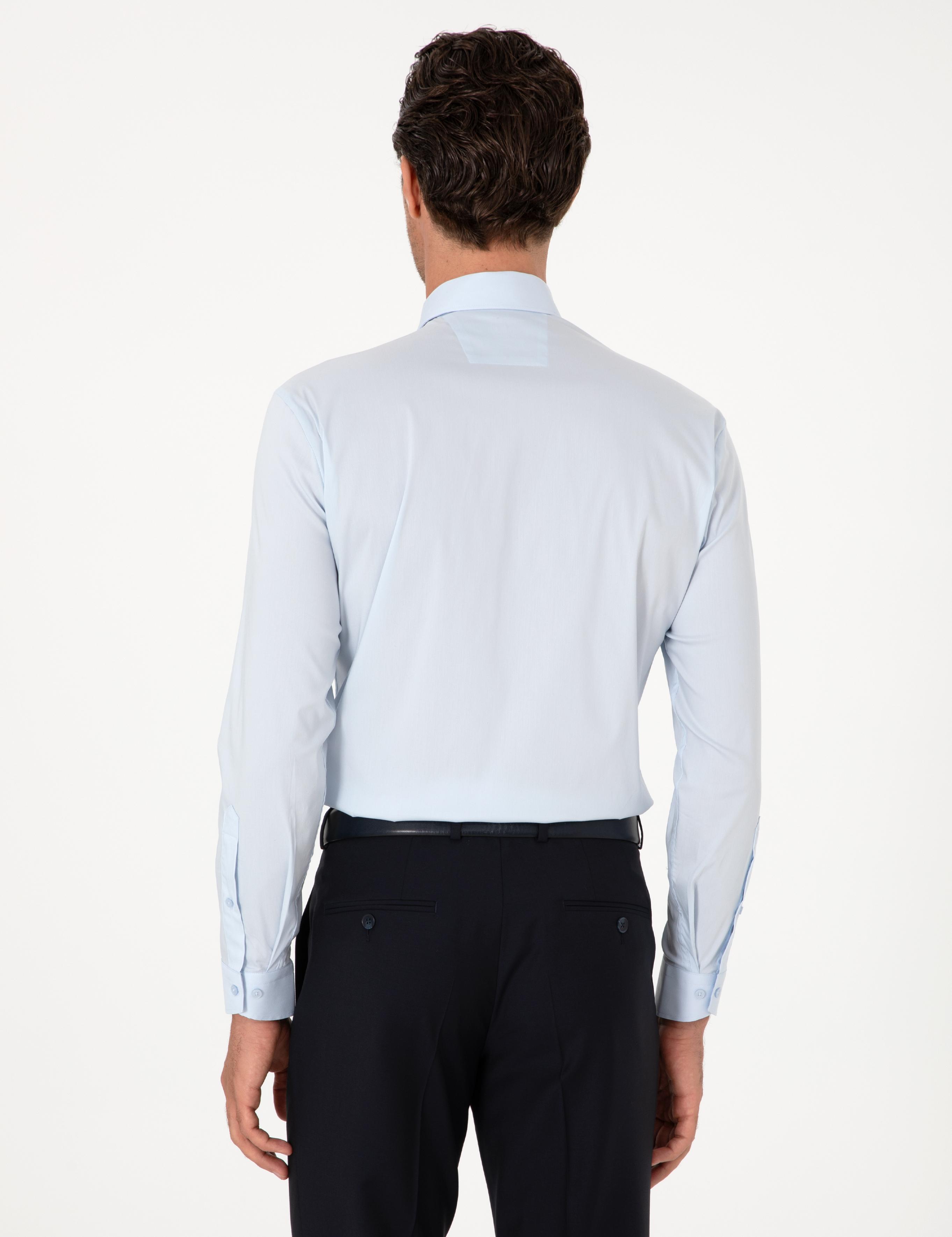 Açık Mavi Slim Fit Non Iron Pamuk Karışımlı Klasik Gömlek - 50305838028