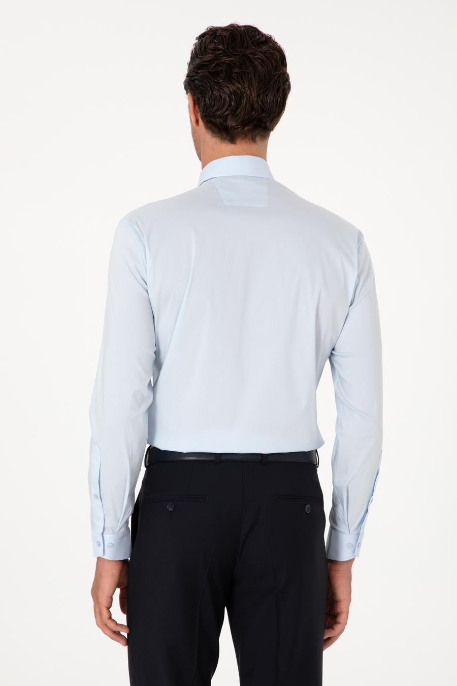Açık Mavi Slim Fit Non Iron Pamuk Karışımlı Klasik Gömlek - 50305838028