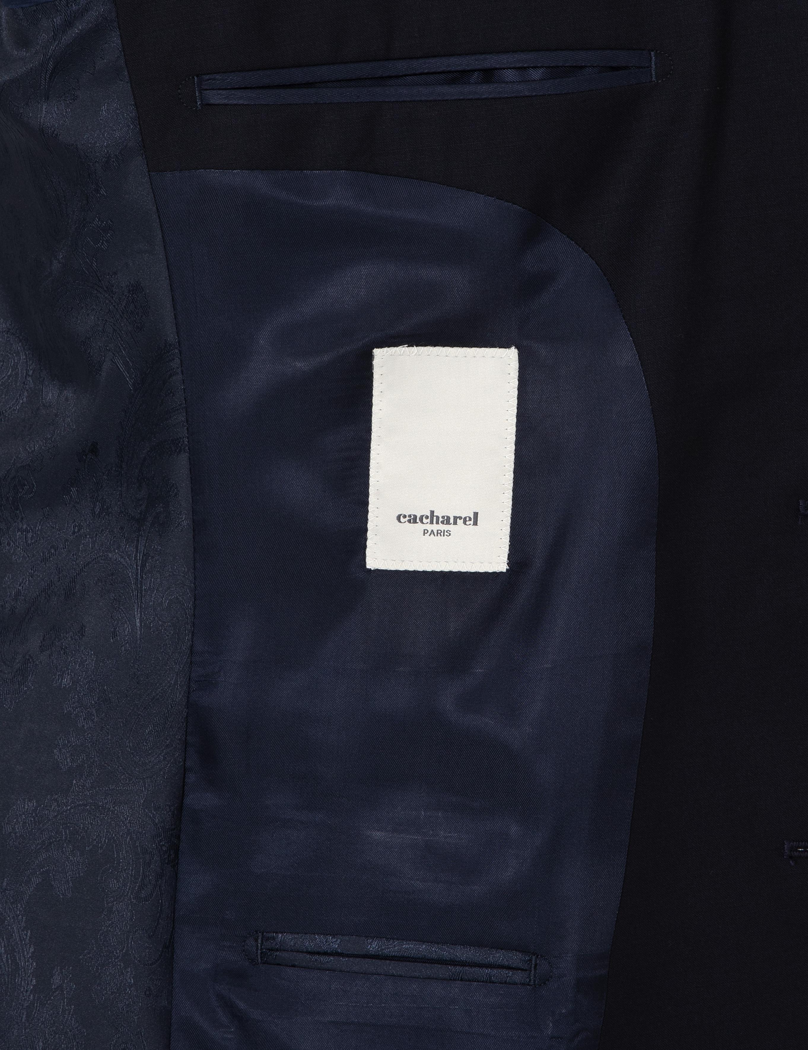Lacivert Slim Fit %100 Yün Mono Yaka Takım Elbise - 50310092005