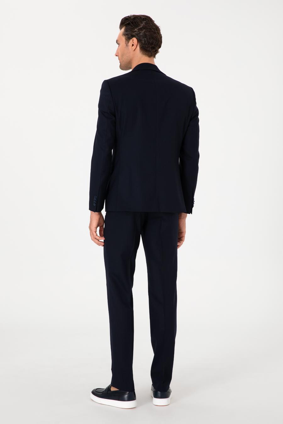 Lacivert Slim Fit Yün Karışımlı Klasik Kumaş Pantolon - 50314681013