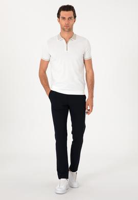 Lacivert Slim Fit Kanvas Pantolon