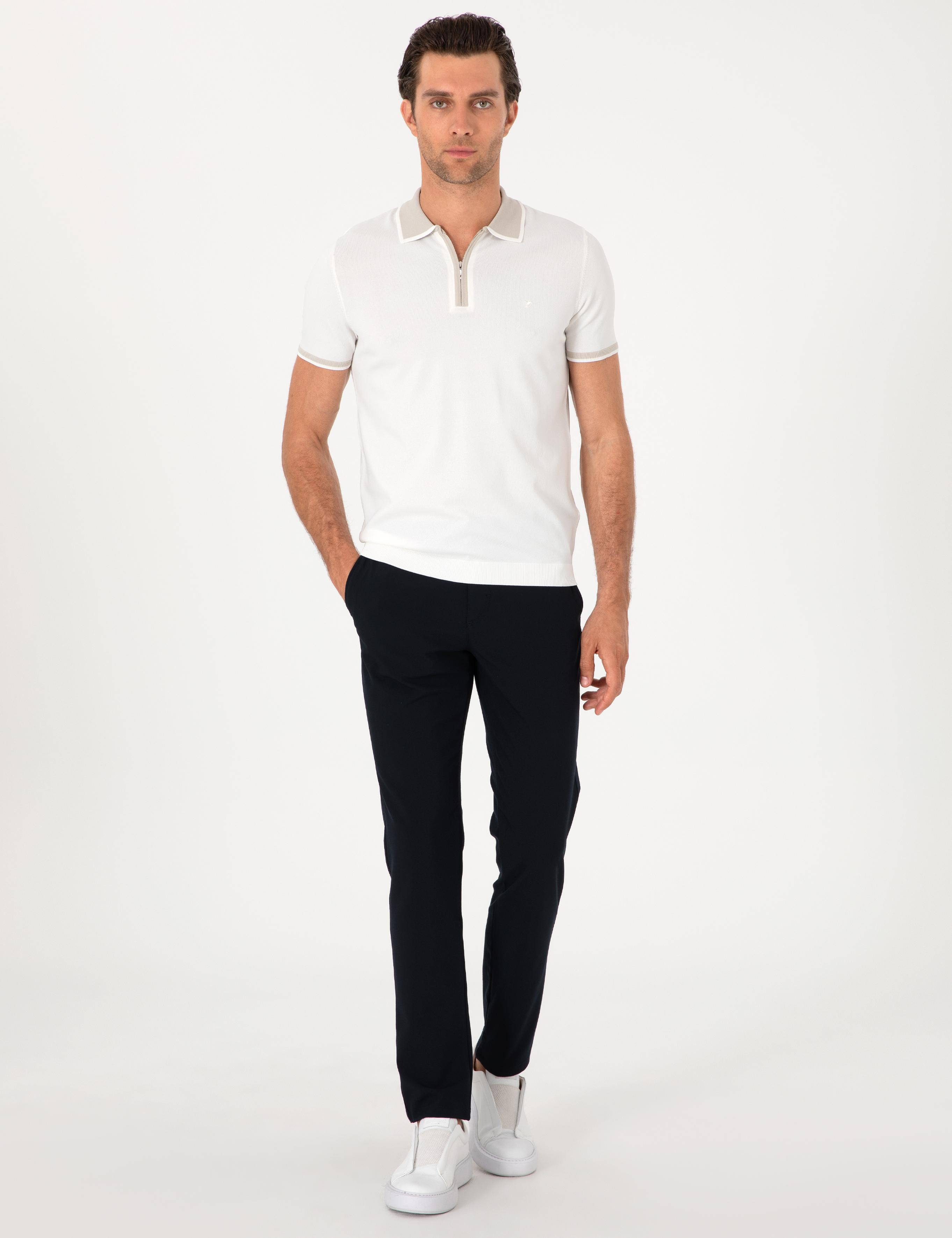 Lacivert Slim Fit Kanvas Pantolon - 50313881023