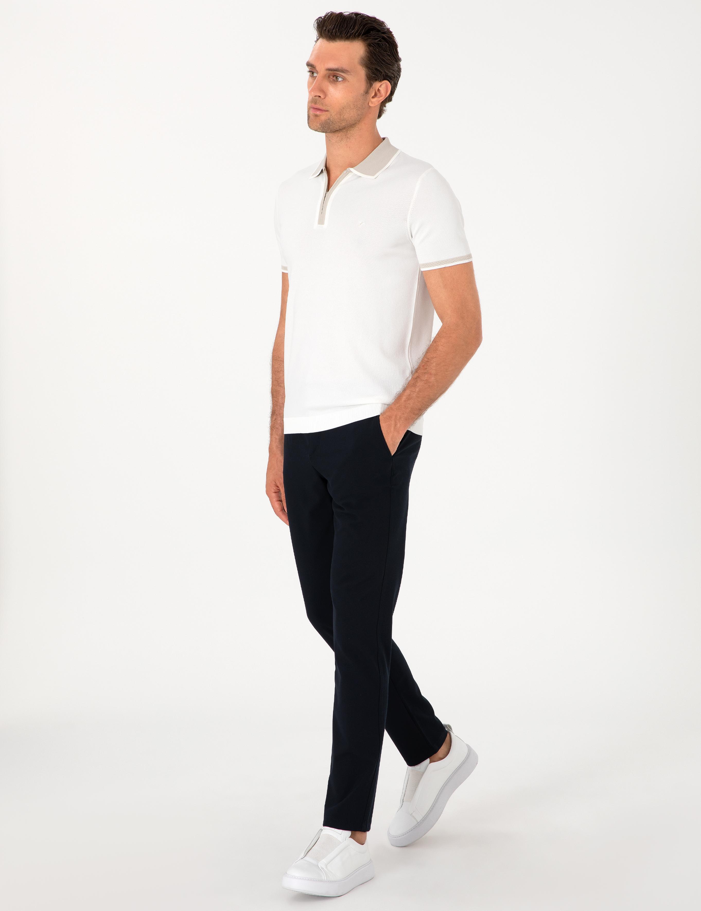 Lacivert Slim Fit Kanvas Pantolon - 50313881023