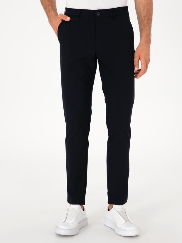Lacivert Slim Fit Kanvas Pantolon