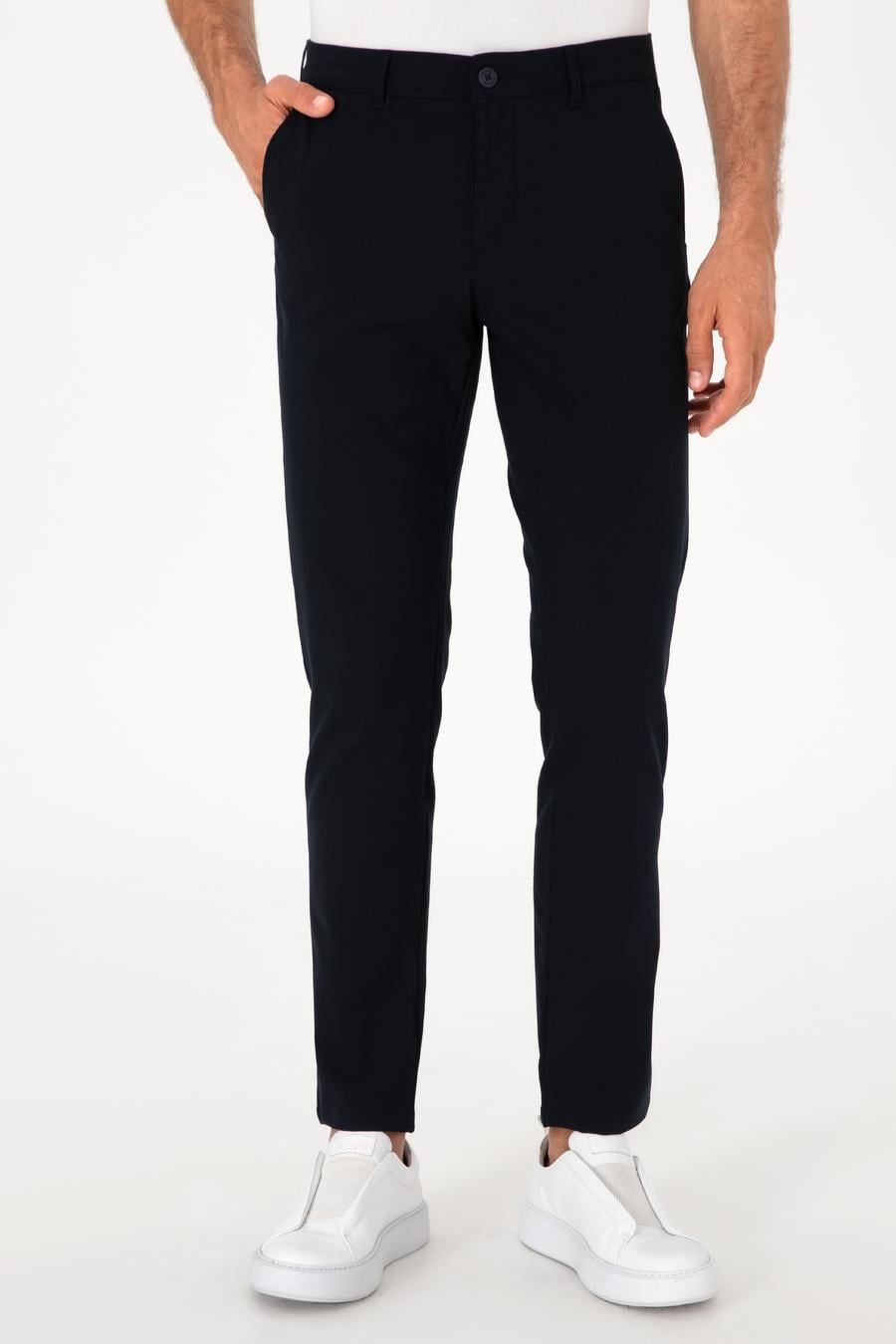 Lacivert Slim Fit Kanvas Pantolon - 50313881023