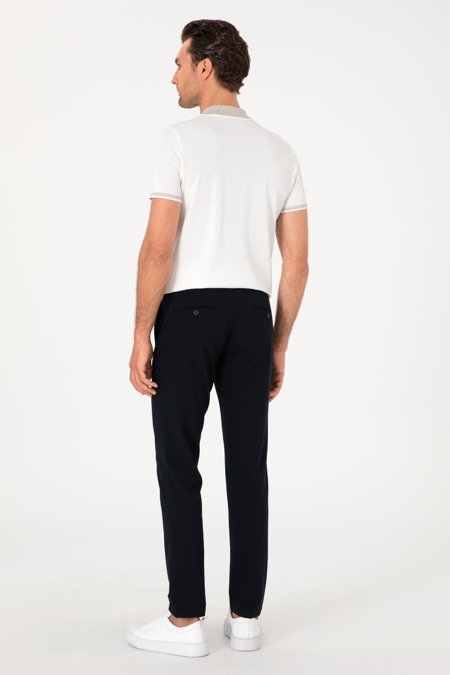 Lacivert Slim Fit Kanvas Pantolon - 50313881023