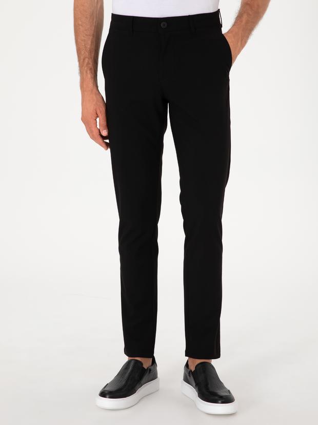 Siyah Slim Fit Kanvas Pantolon