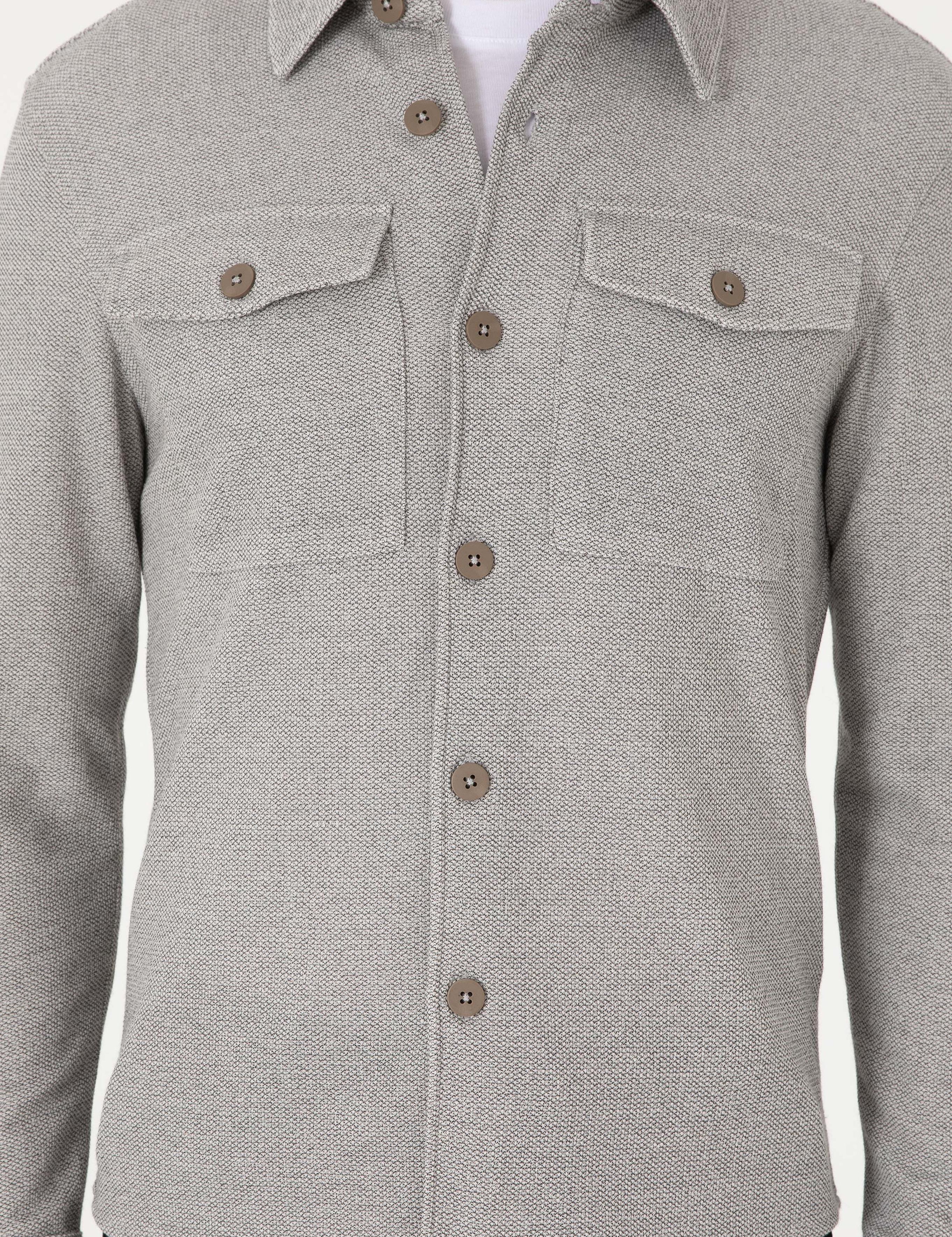 Gri Regular Fit Ceket Gömlek - 50301594025