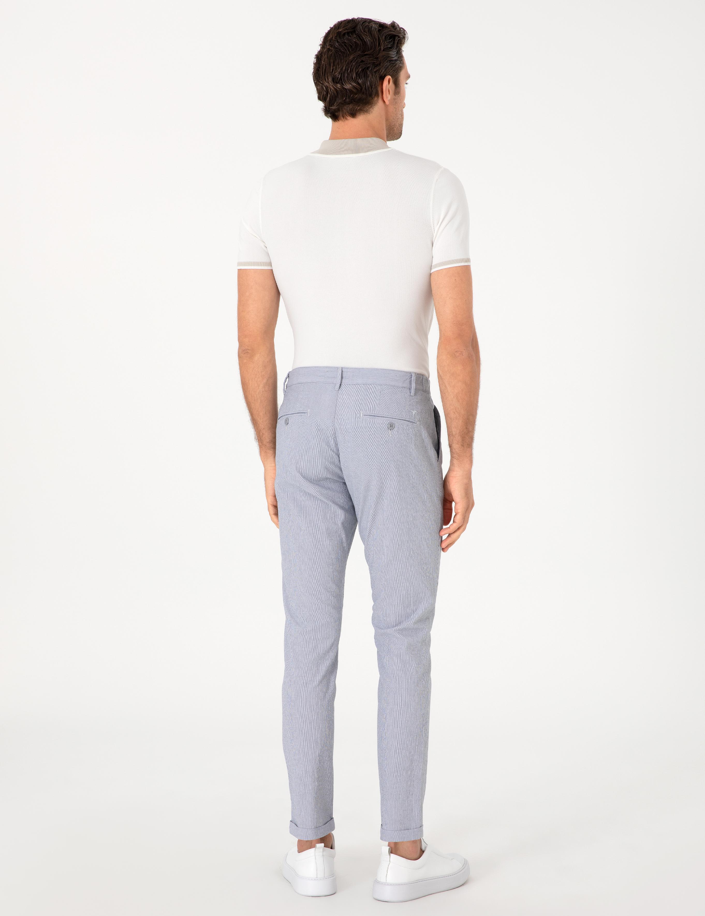 Açık Mavi Slim Fit Gofreli Beli Bağcıklı Spor Pantolon - 50305618092