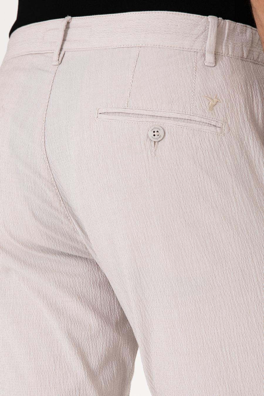Bej Slim Fit Gofreli Beli Bağcıklı Spor Pantolon - 50305618022
