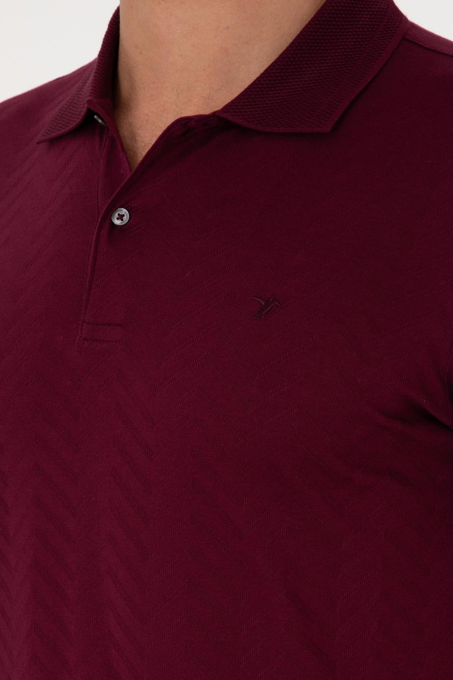 Bordo Slim Fit %100 Pamuk Polo Yaka T-shirt - 50300721050