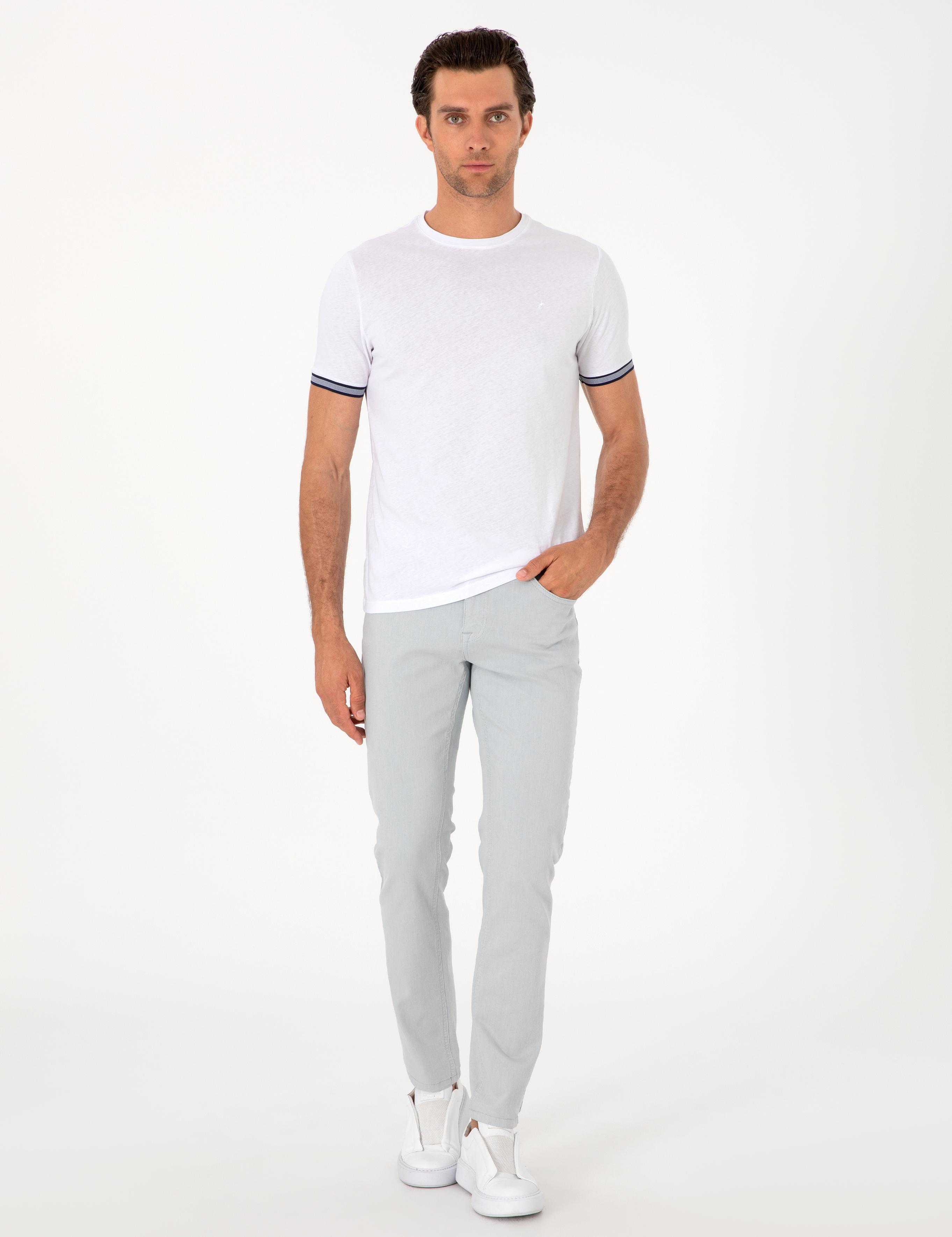 Buz Mavisi Slim Fit Pamuk Karışımlı Jean Pantolon - 50298870072