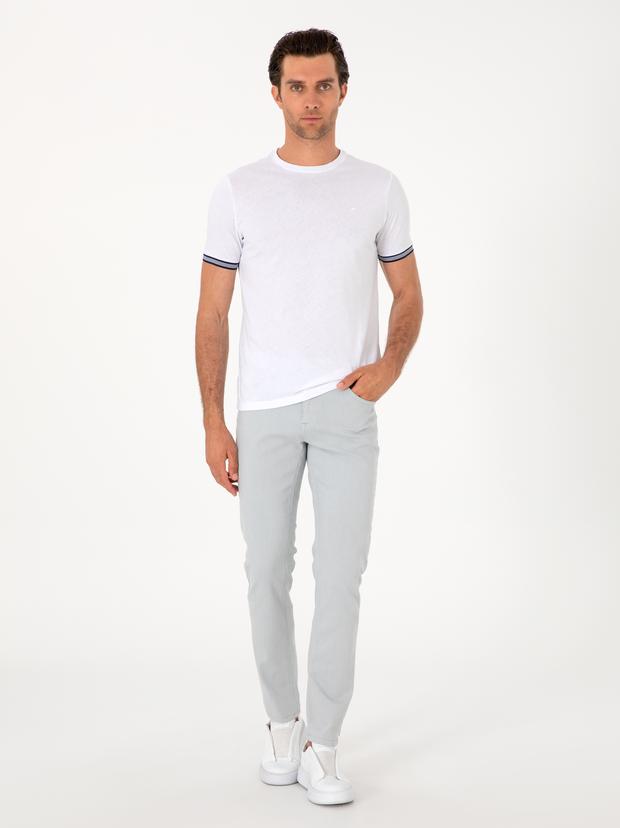 Buz Mavisi Slim Fit Pamuk Karışımlı Jean Pantolon