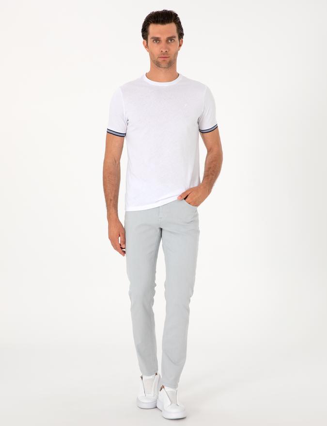 Buz Mavisi Slim Fit Pamuk Karışımlı Jean Pantolon
