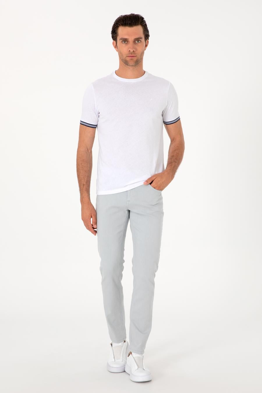 Buz Mavisi Slim Fit Pamuk Karışımlı Jean Pantolon - 50298870072