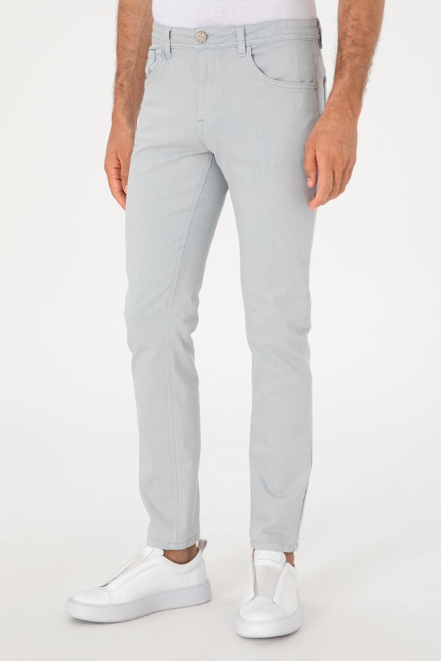 Buz Mavisi Slim Fit Pamuk Karışımlı Jean Pantolon - 50298870072