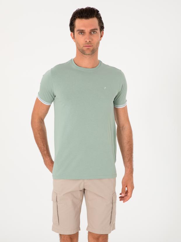 Mint Regular Fit %100 Pamuk Bisiklet Yaka T-shirt