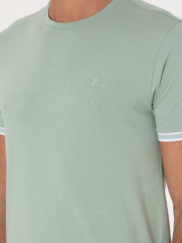 Mint Regular Fit %100 Pamuk Bisiklet Yaka T-shirt