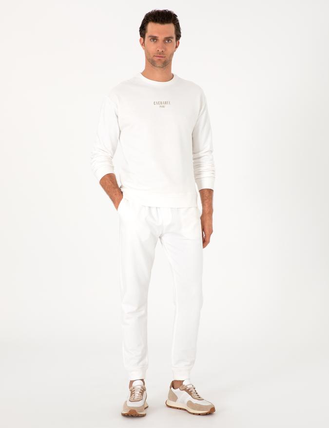 Ekru Regular Fit %100 Pamuk Eşofman Altı