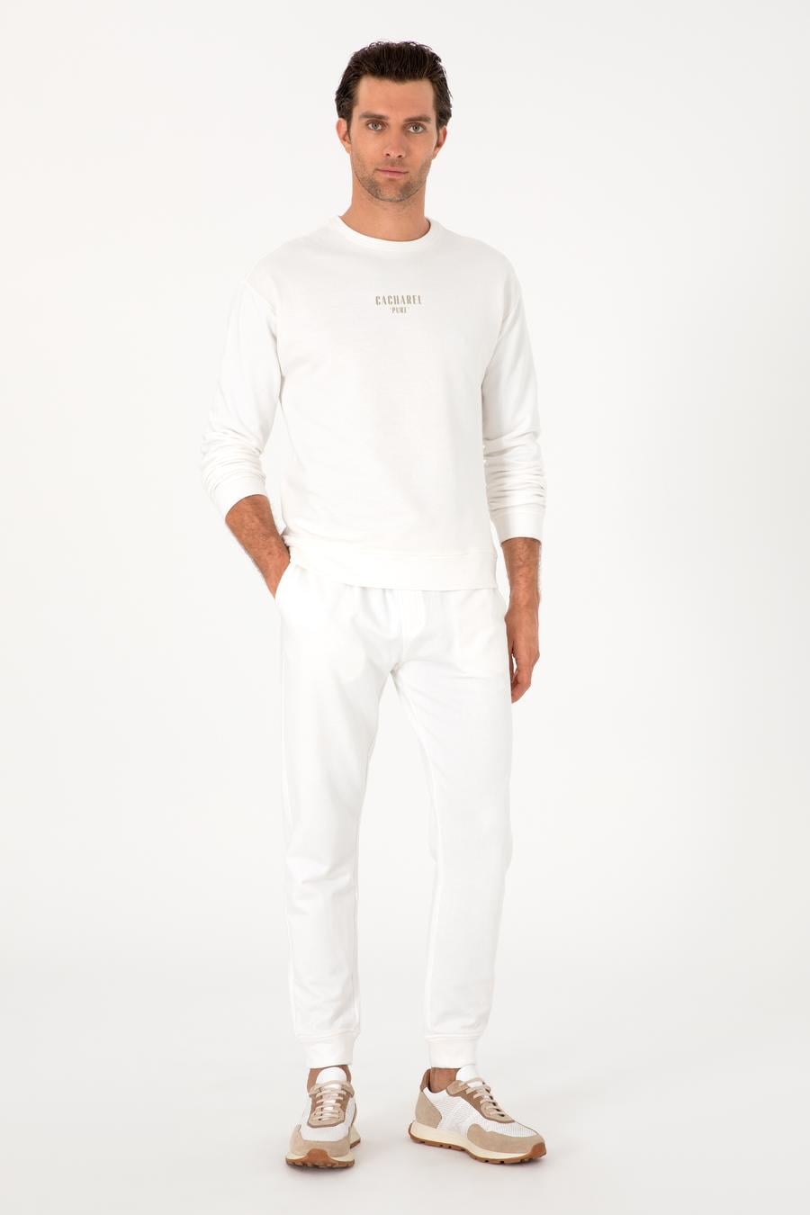 Ekru Regular Fit %100 Pamuk Eşofman Altı - 50302491026