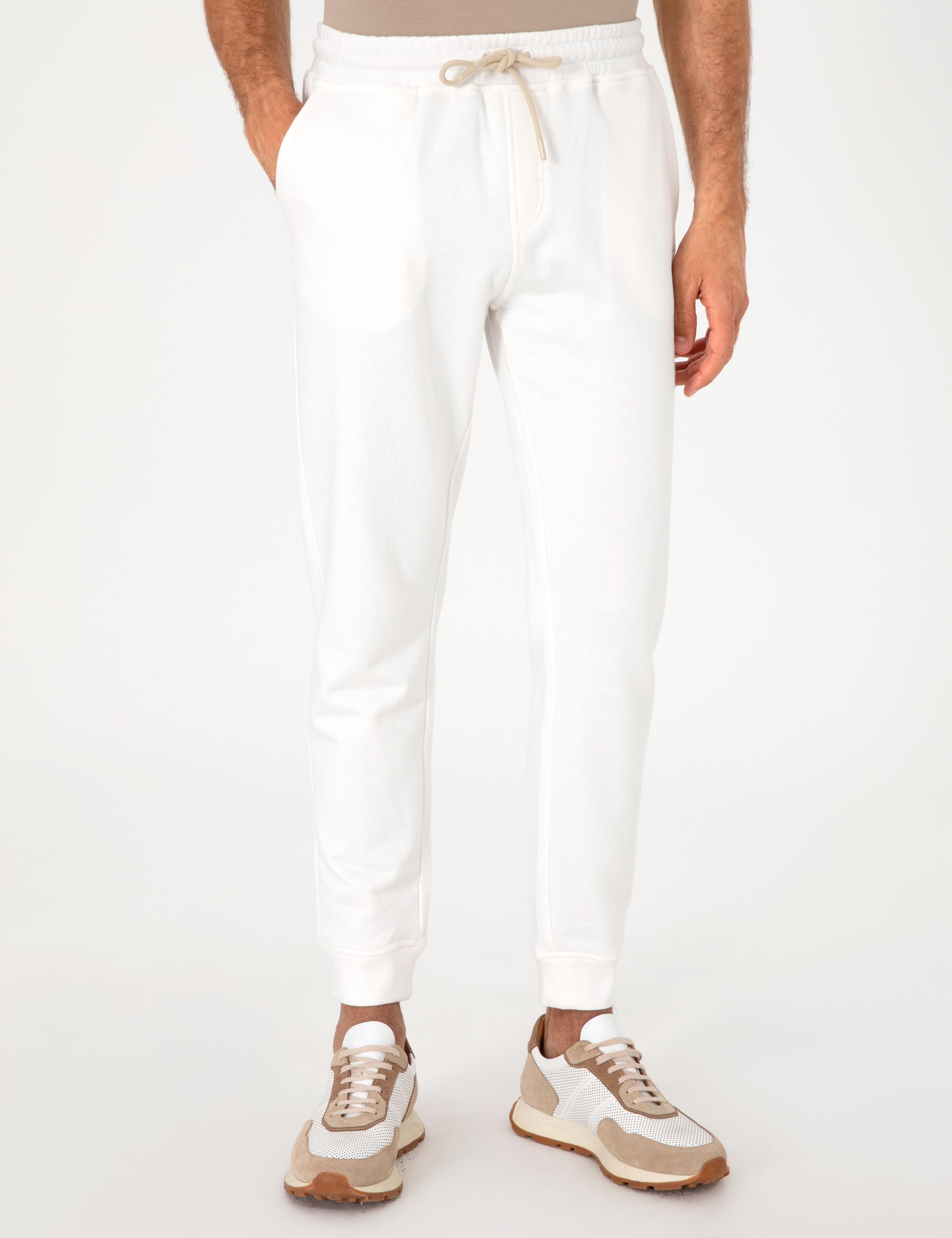 Ekru Regular Fit %100 Pamuk Eşofman Altı - 50302491026