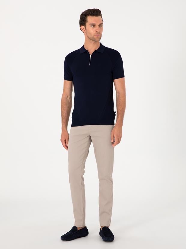 Taş Slim Fit Pamuk Karışımlı Kanvas Pantolon