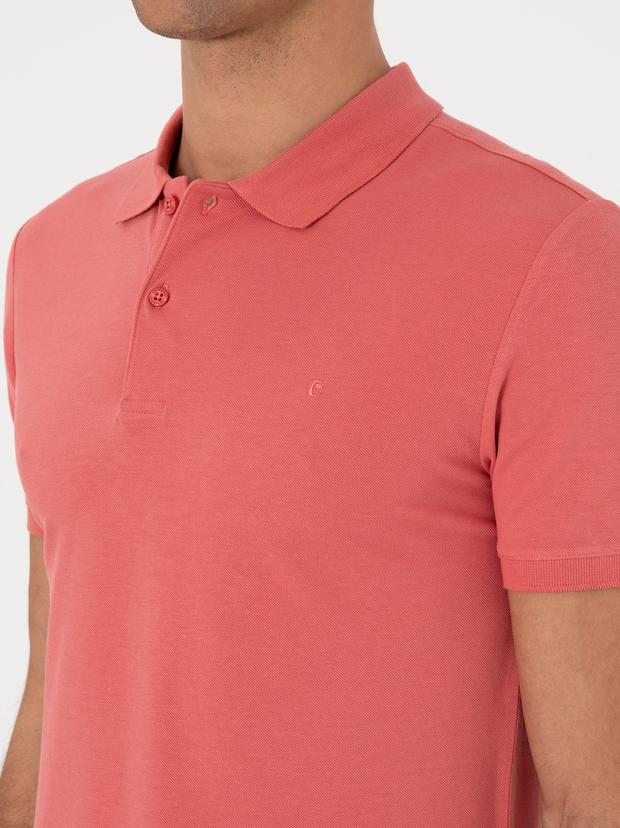 Mercan Slim Fit %100 Pamuk Polo Yaka Basic T-shirt
