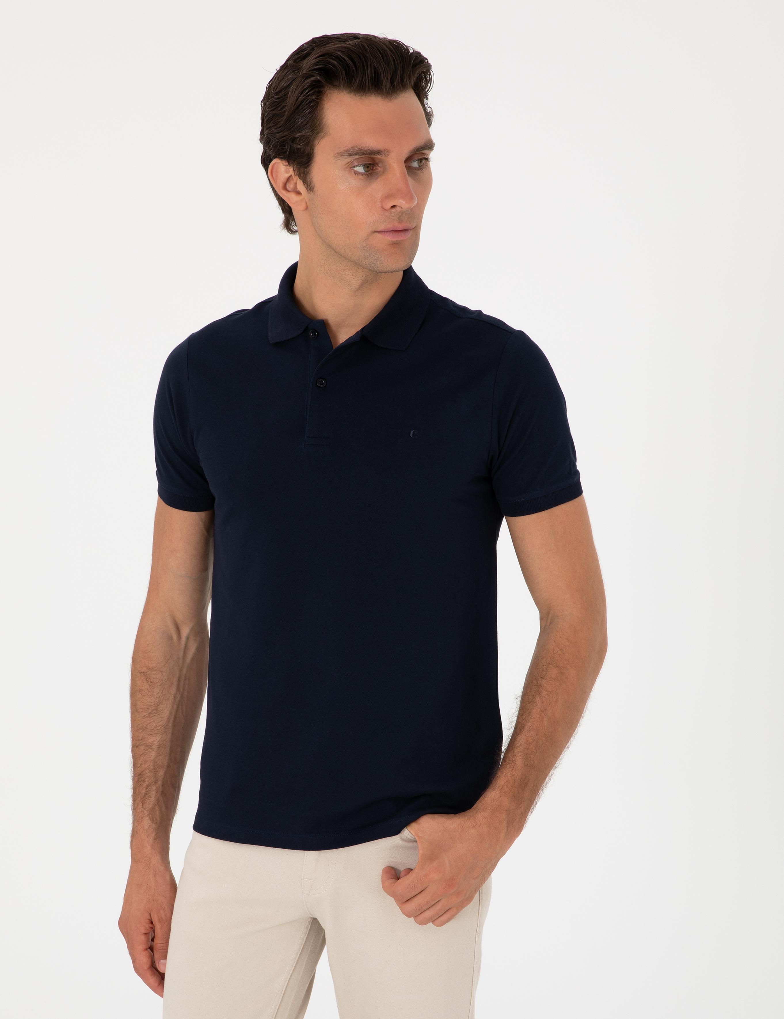 Lacivert Slim Fit %100 Pamuk Polo Yaka T-shirt - 50310024001