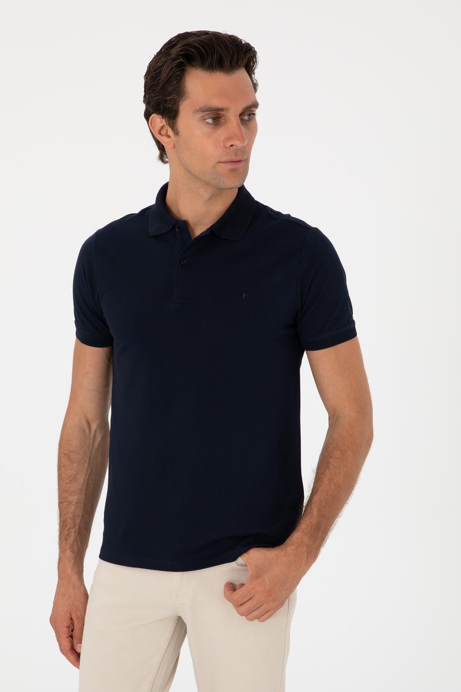 Lacivert Slim Fit %100 Pamuk Polo Yaka T-shirt - 50310024001