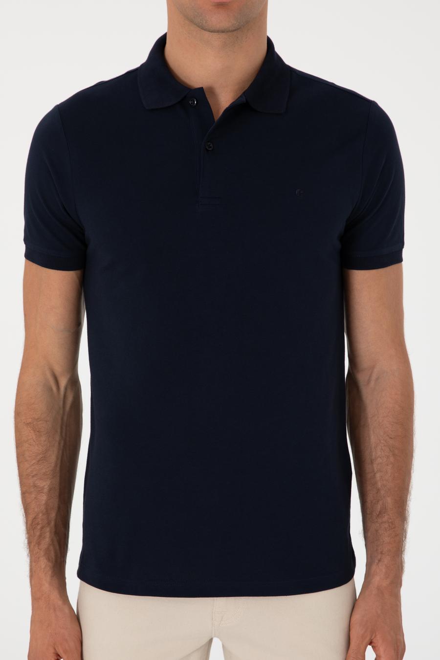 Lacivert Slim Fit %100 Pamuk Polo Yaka T-shirt - 50310024001