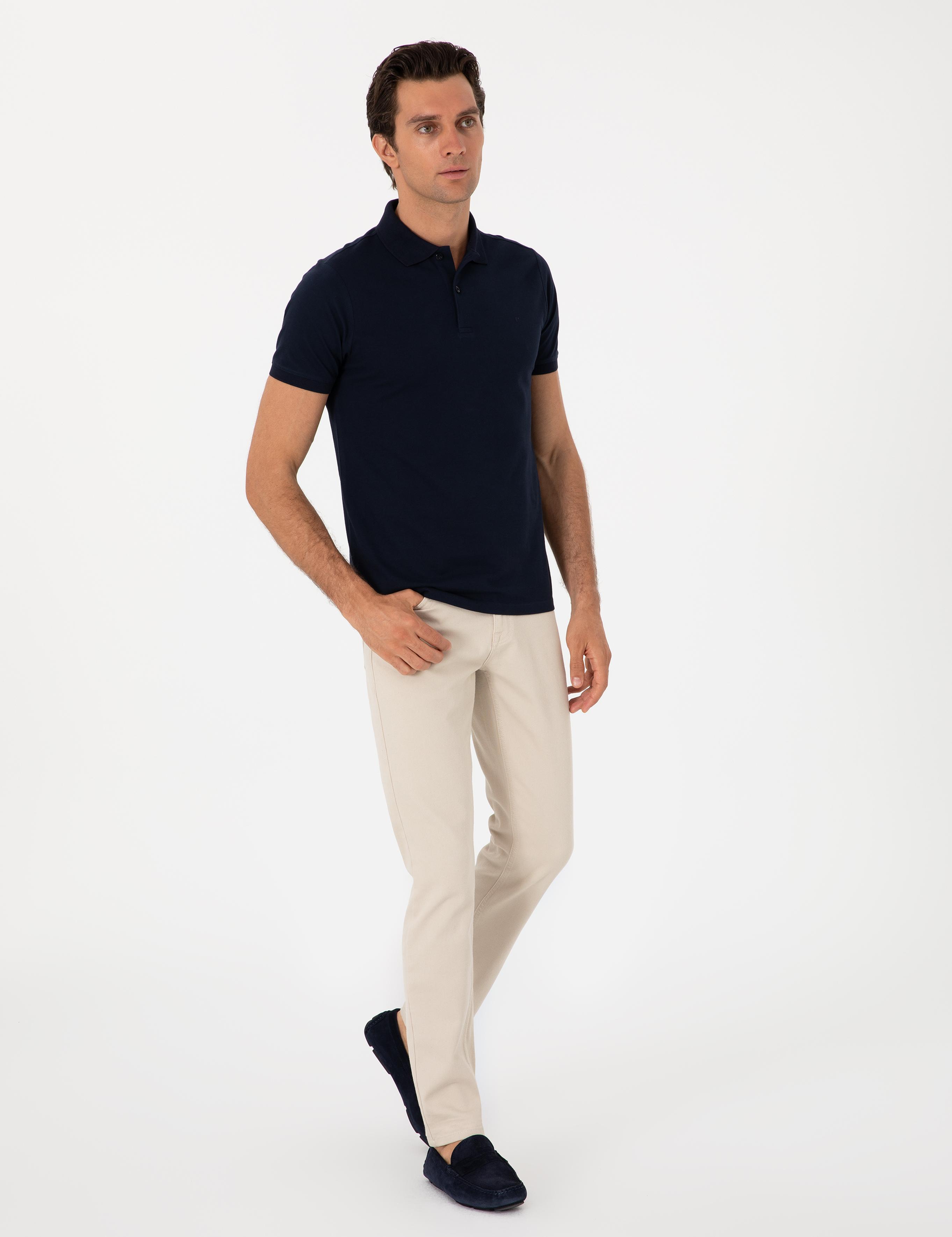 Lacivert Slim Fit %100 Pamuk Polo Yaka T-shirt - 50310024001