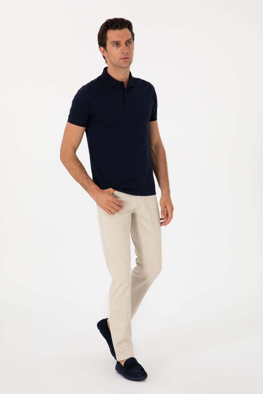Lacivert Slim Fit %100 Pamuk Polo Yaka T-shirt - 50310024001