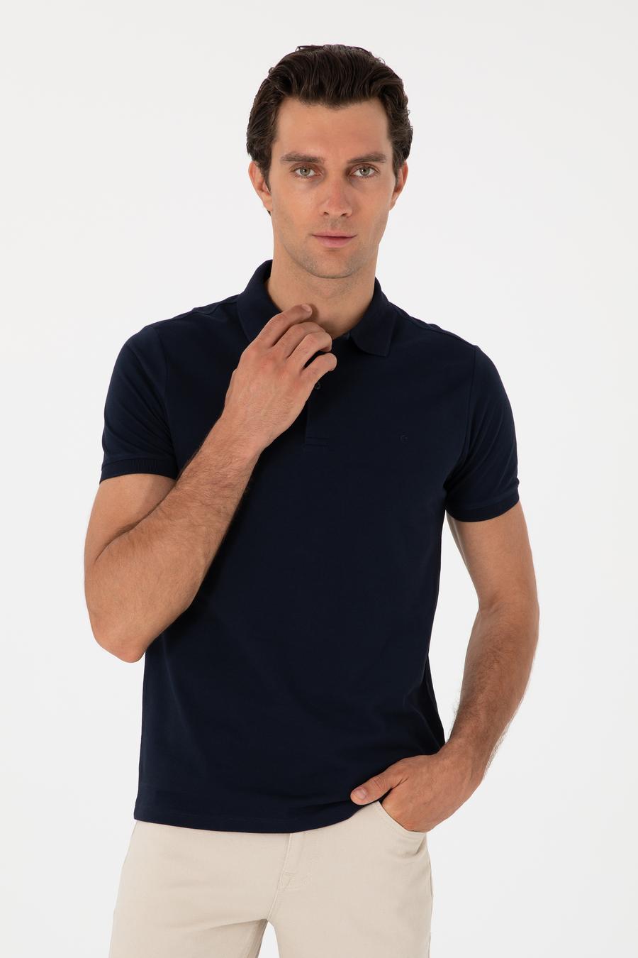 Lacivert Slim Fit %100 Pamuk Polo Yaka T-shirt - 50310024001