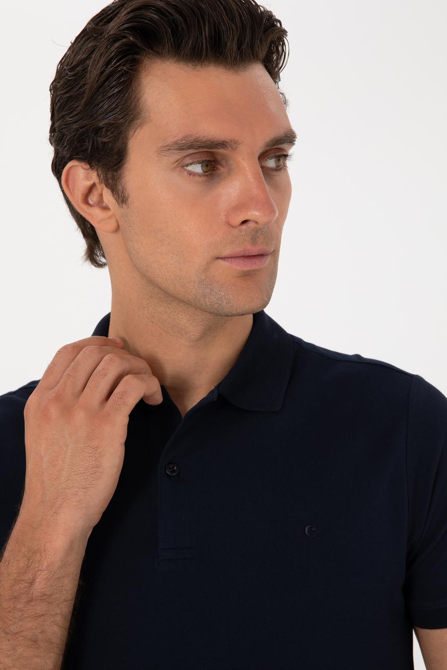 Lacivert Slim Fit %100 Pamuk Polo Yaka T-shirt - 50310024001