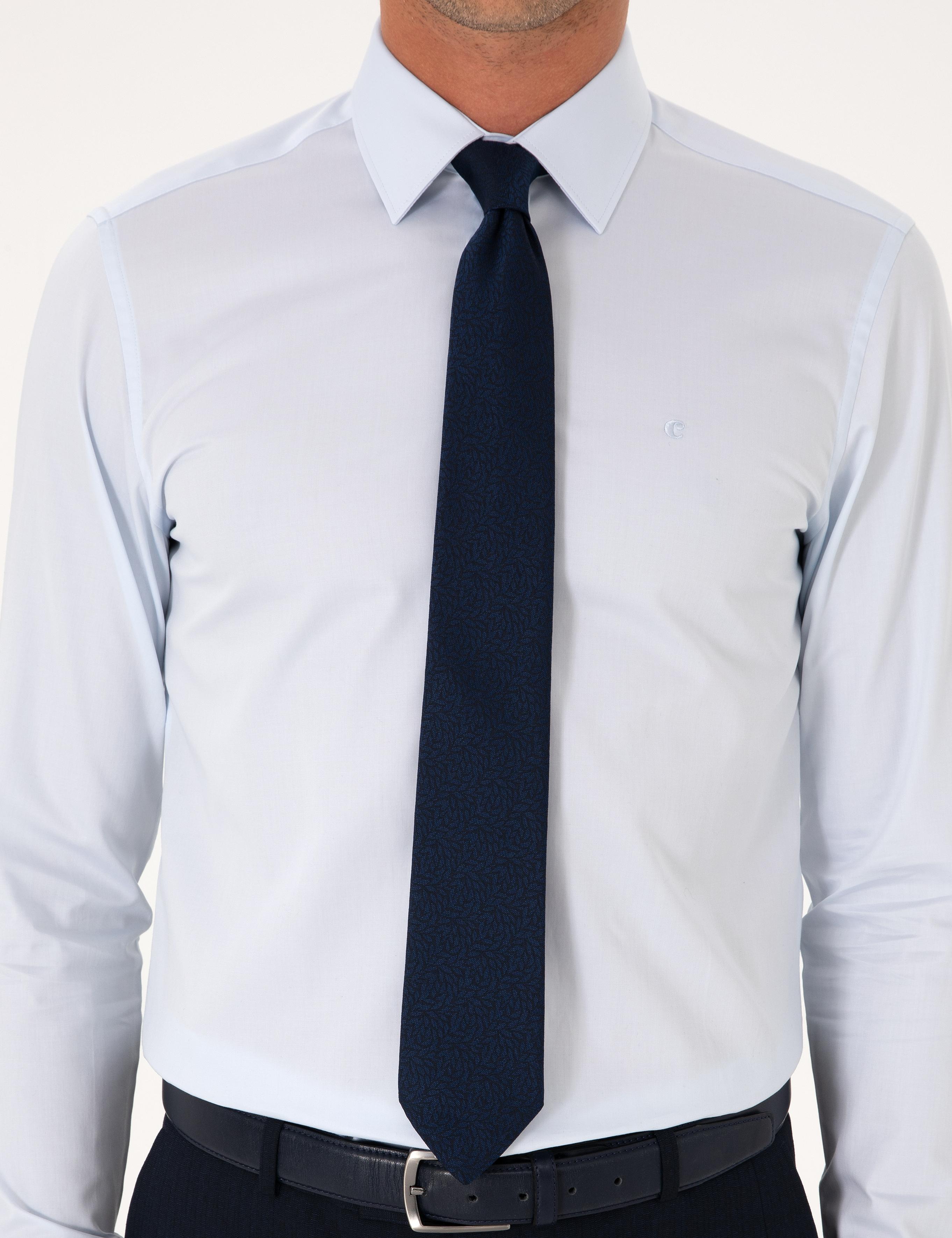 Açık Mavi Slim Fit %100 Pamuk Klasik Gömlek - 50304037025