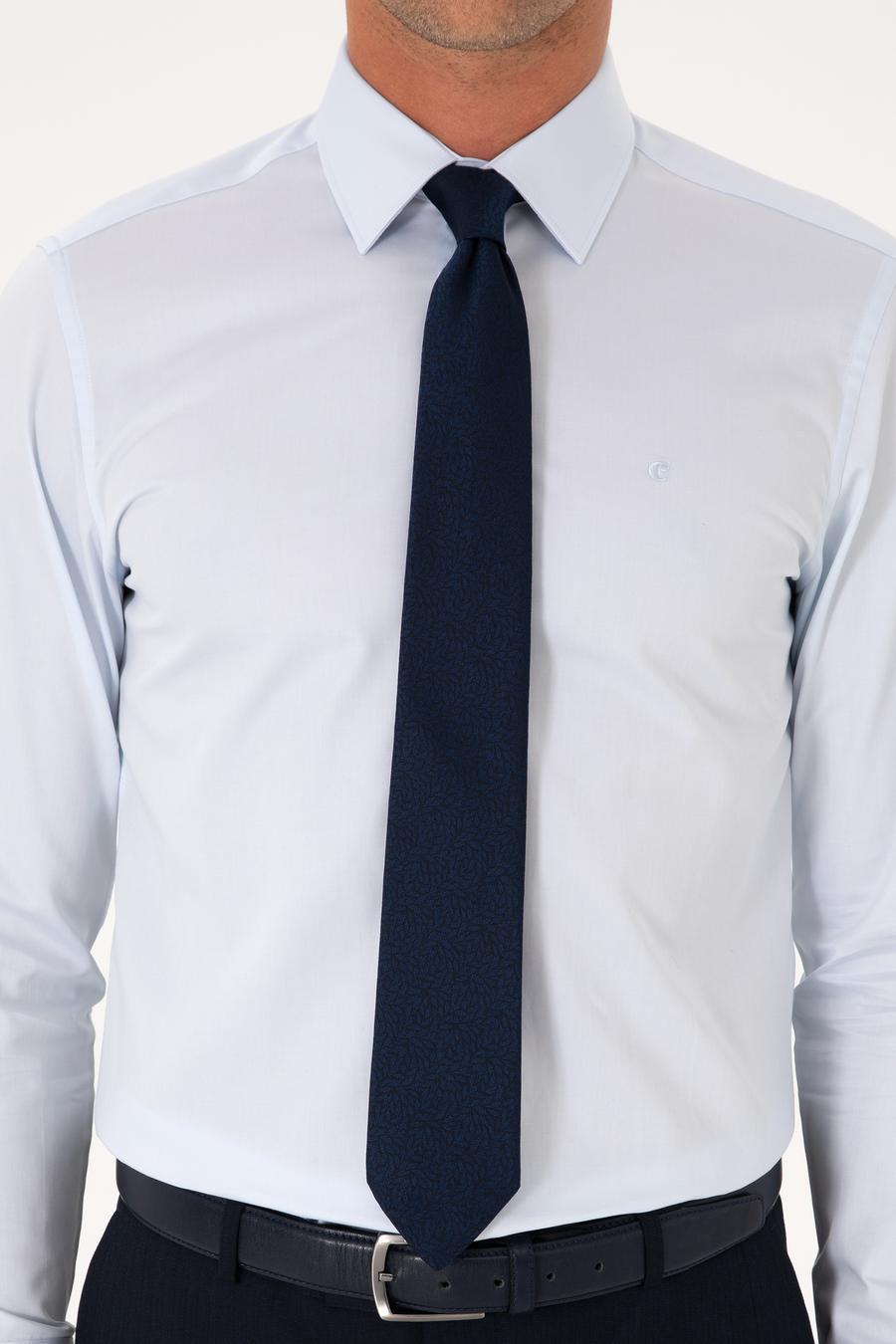 Açık Mavi Slim Fit %100 Pamuk Klasik Gömlek - 50304037025