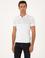 Beyaz Slim Fit %100 Pamuk Fermuarlı Polo Yaka Triko T-shirt