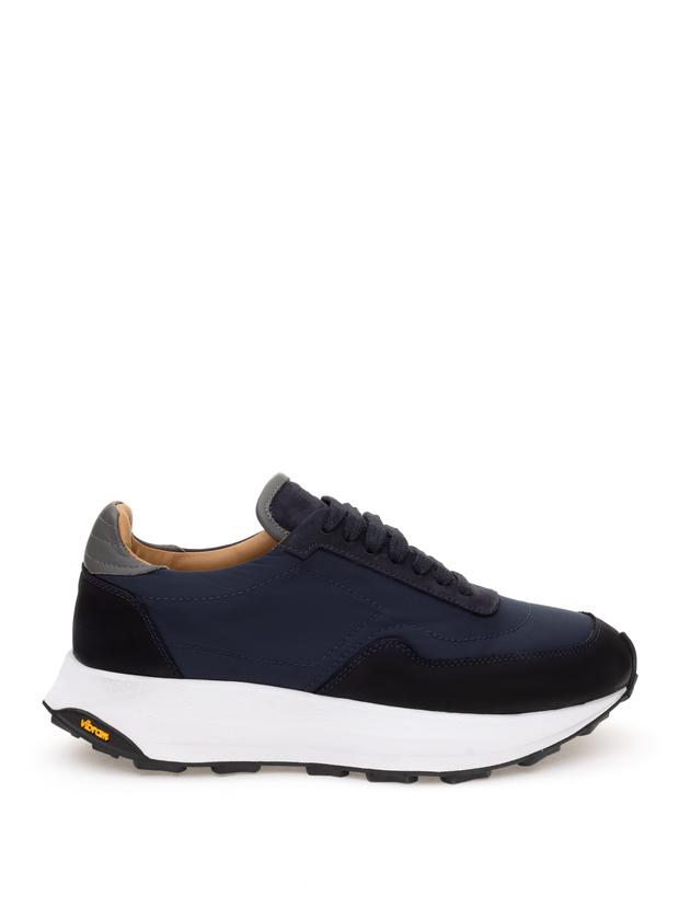 Lacivert %100 Deri Vibram Taban Sneaker Ayakkabı